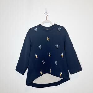 RARE MARNI x Sally Smart Collage Artwork Navy Blue Embroidered Sweatshirt 42
